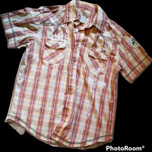 Brand New SARGENT PEPPER Rust Plaid Men's Shirt (Size M)